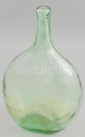 cca 1950 zöldes színű sonkaüveg, jelzés nélkül, hibátlan, m: 28,5 cm