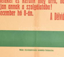 1919 Délvidéki magyarok Délvidéki magyar Liga megalakulása plakát. Hajtásoknál ragasztással megerősí...