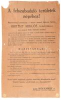 1921 Felszabadított területek népeihez. Szigetvár, Mohács visszacsatolása plakát kis sérülésekkel 67x84 cm
