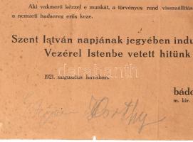 1921 Felszabadított területek népeihez. Szigetvár, Mohács visszacsatolása plakát kis sérülésekkel 67...