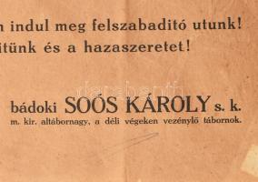 1921 Felszabadított területek népeihez. Szigetvár, Mohács visszacsatolása plakát kis sérülésekkel 67...