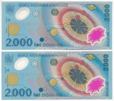Románia 1999. 2000L (2x) "Napfogyatkozás" T:UNC
Romania 1999. 2000 Lei (2x) "Solar e...