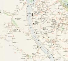 1966 Budapest villamos-, trolibusz-, fogaskerekű és földalatti vasút vonalhálózati térképe. Hajtott,...