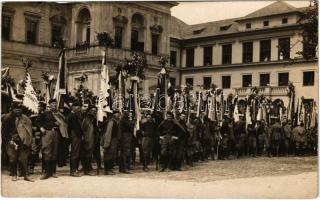 1925 Sokol cseh nacionalista torna mozgalom felvonulása zászlókkal / Czech Sokol gymnastics organization, parade of the movement with flags. photo