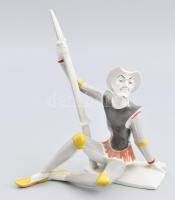 Drasche Don Quijote. terv Veress Miklós. Kézzel festett, jelzett, hibátlan 21 cm