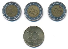 2002. 100Ft "Kossuth" (3db) + 2003. 20Ft "Deák" T:XF,VF