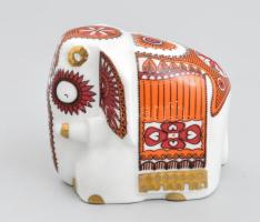 Sri Lanka porcelán elefánt. Matricás, jelzett, hibátlan 9 cm