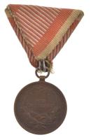 1914. "Ferenc József Bronz Vitézségi Érem" bronz kitüntetés mellszalagon. Szign.: Tautenha...