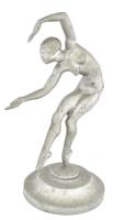 Kerényi Jenő: Art Deco táncos figura. Öntött, aluminium jelzés nélkül, m: 30 cm