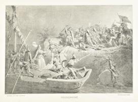 9 db Zichy Mihály nyomat. (Ágnes asszony, Rozgonyiné, Tetemre hívás stb.) 24x32 cm. Egyik szélén sér...