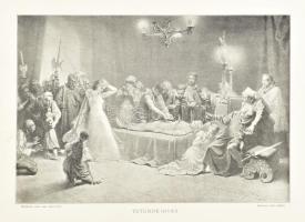 9 db Zichy Mihály nyomat. (Ágnes asszony, Rozgonyiné, Tetemre hívás stb.) 24x32 cm. Egyik szélén sér...