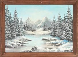 Szatmáry Olga: Téli táj. Olaj, vászon. Jelzett, keretben. 50x70 cm
