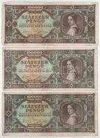 1936. 10P (3x) + 1945. 20P (3x) + 1945. 100.000P (3x) T:F,VG