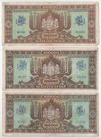1936. 10P (3x) + 1945. 20P (3x) + 1945. 100.000P (3x) T:F,VG