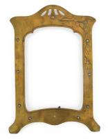 Szecessziós réz képkeret, hátul hiányos. Külső méret 15x23 cm