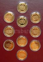 Németország DN "Az Adenauer-korszak" 10db klf aranyozott (24K) Ag emlékérem 10x31,66g, dek...