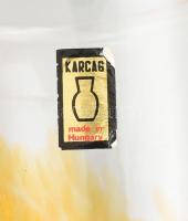 6 db Karcag Berekfürdő fátyolüveg sörös korsó 0,3l jelzett, hibátlan, anyagában színezett