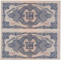 1945. 500P (2x) sorszámkövetők "K 205 070834 - K 205 070835" T:F szép papír
Adamo P19