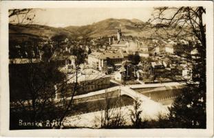 1930 Besztercebánya, Banská Bystrica; látkép, híd / general view, bridge