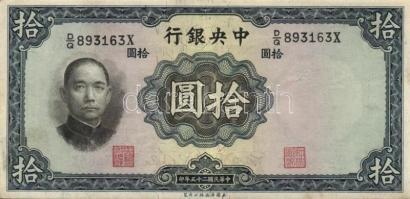 Kína 1910-40-es évek 3db klf bankjegy T:II+,III