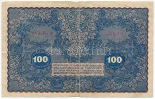 Lengyelország 1919. 100M T:F folt, kis szakadások
Poland 1919. 100 Marek C:F spot, small tears 
Kr...