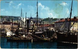 1913 Fiume, Rijeka; Porto / port, steamships (EK)