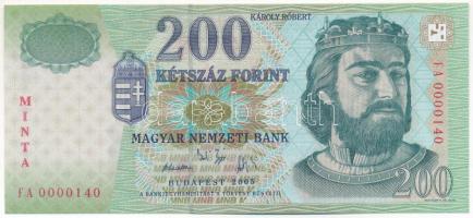 2005. 200Ft "MINTA" felülnyomással, "FA 0000140" sorszámmal T:UNC Adamo F53EM2