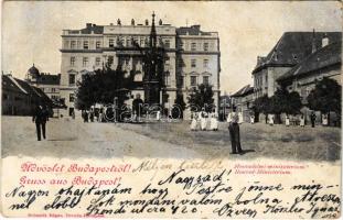 1899 (Vorläufer) Budapest I. Honvédelmi minisztérium a várban, Hentzi-emlékmű