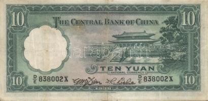 Kína 1910-40-es évek 3db klf bankjegy T:II+,II,III