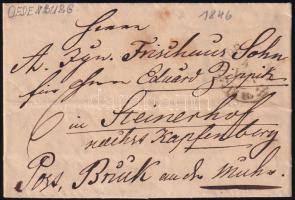 1846 Portós levél / Unpaid cover "OEDENBURG" - "BRUCK A.M."
