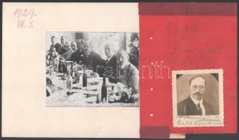 1929 G.Sz.O.E. díszebéd, Posch Étterem, Budapest Váci utca 38., 17×23 cm