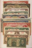 Kína 1910-40-es évek 14db klf bankjegy T:vegyes