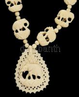 Elefántos csont nyaklánc, h: 52 cm