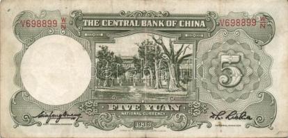 Kína 1910-40-es évek 5db klf bankjegy T:vegyes