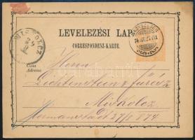 1874 Levelezési lap &quot;NAGYSZEBEN&quot;