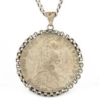 Mária Terézia ezüst tallér ezüst utánveret, ezüst (Ag) keretben jelzett 38 g