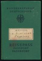 1963 NSZK fényképes útlevél, vízumok nélkül / passport