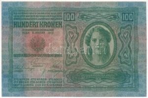 1912. 100K felülbélyegzés nélkül, "2376 24482" sorszámmal T:UNC,AU hullámos papír
Adamo K...