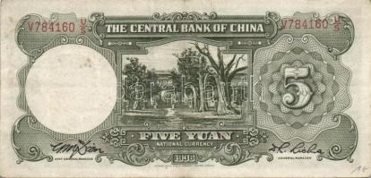 Kína 1910-40-es évek 5db klf bankjegy T:vegyes