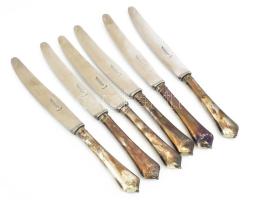 6 db ezüst nyelű (Ag) kés.