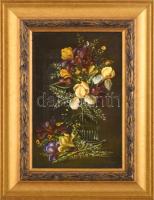 M. Knapp jelzéssel: Csendélet. Olaj, fa. Dekoratív fakeretben. 33x21,5 cm