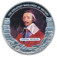 Libéria 2011. 5$ ezüstözött Cu "A történelem legnagyobb hadurai - Richelieu bíboros" részben multicolor festéssel T:PP Liberia 2011. 5 Dollars silver plated Cu "The Greatest Warlords of History - Cardinal Richelieu" with partial multicolor picture C:PP