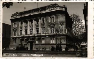 1940 Nagyvárad, Oradea; Banca Nationala / Nemzeti Bank / National Bank + &quot;M. KIR. Ö. DD. SEBESÜLT SZÁLLÍTÓ OSZLOP&quot; (kis szakadás / small tear)