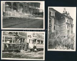 1956 Budapest, a forradalom alatt készült felvételek: szovjet harckocsik, felborult HÉV(?) szerelvén...