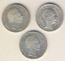 Ausztria 1Fl Ag 1860, 1861, 1877 T:2,2- Összesen 3klf db!