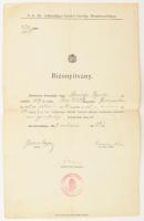 1917 Besztercebánya Rokkantügyi Hivatal iskolai bizonyítványa