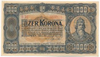 1923. 1000K "Magyar Pénzjegynyomda Rt. Budapest" nyomdahely jelöléssel T:AU  Adamo K37