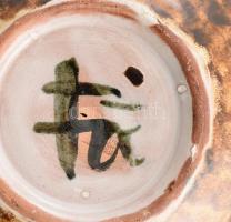 Fórizsné Sárai Erzsébet: kaspó. Mázas kerámia, jelzéssel, hibátlan, d: 20 cm, m: 14 cm