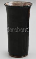 Iparművész kerámia váza, jelzéssel, hibátlan, m: 16 cm
