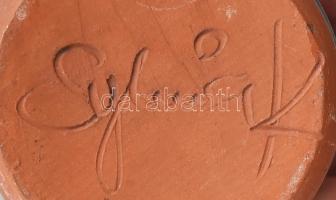 Iparművész kerámia váza, jelzéssel, hibátlan, m: 16 cm